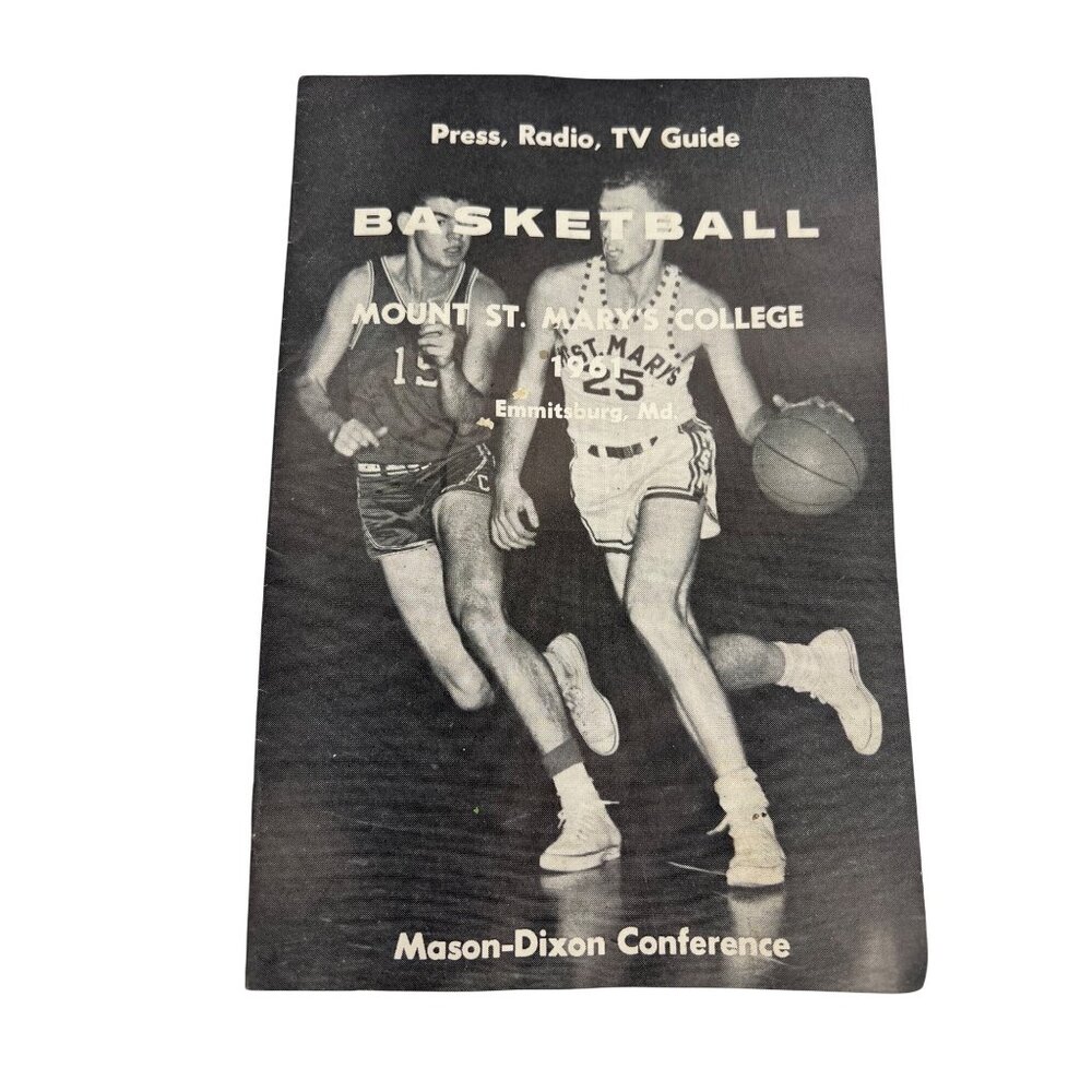 1960-61 Mount St. Mary's Basketball Guide Schedule Phelan Mountaineers Vintage